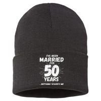 Couples Married 50 Years Funny 50th Wedding Anniversary Sustainable Knit Beanie