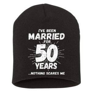 Couples Married 50 Years Funny 50th Wedding Anniversary Short Acrylic Beanie