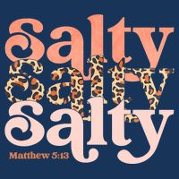 Christian Matthew 513 Stay Salty Faith Vibes Jesus Leopard 7 Panel Mesh Trucker Snapback Hat