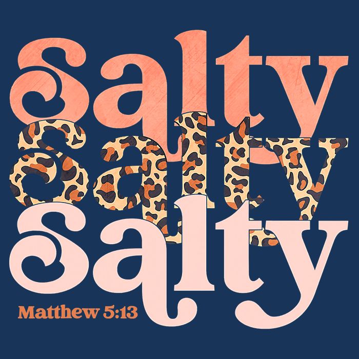 Christian Matthew 513 Stay Salty Faith Vibes Jesus Leopard 7 Panel Mesh Trucker Snapback Hat
