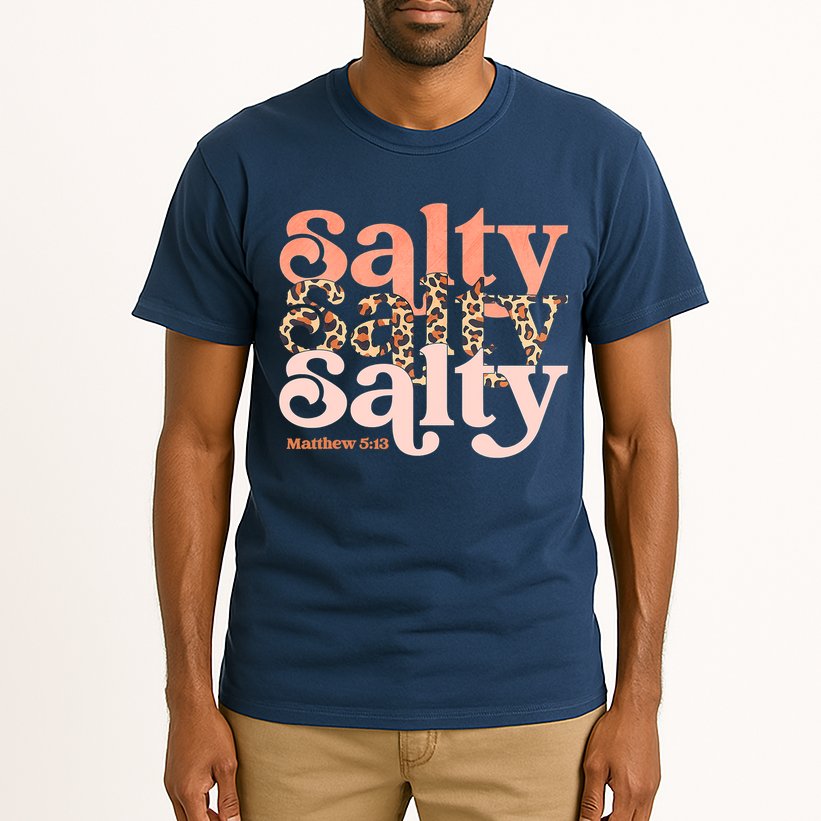 Christian Matthew 513 Stay Salty Faith Vibes Jesus Leopard Tall T-Shirt