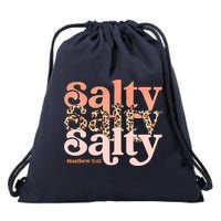 Christian Matthew 513 Stay Salty Faith Vibes Jesus Leopard Drawstring Bag