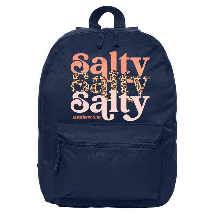 Christian Matthew 513 Stay Salty Faith Vibes Jesus Leopard 16 in Basic Backpack