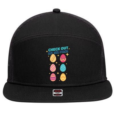 Checkout My 6 Pack Easter Eggs Funny 7 Panel Mesh Trucker Snapback Hat