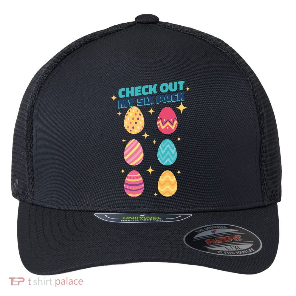 Checkout My 6 Pack Easter Eggs Funny Flexfit Unipanel Trucker Cap