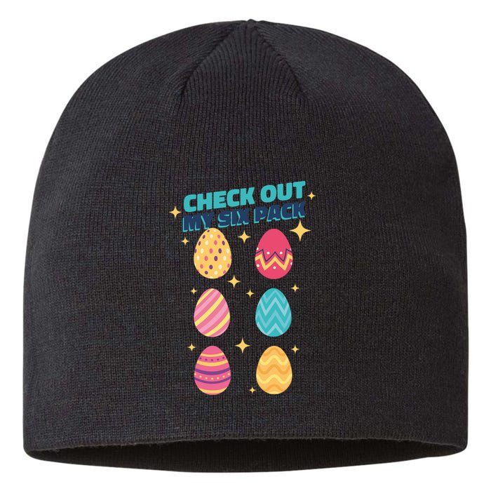 Checkout My 6 Pack Easter Eggs Funny Sustainable Beanie