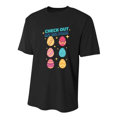 Checkout My 6 Pack Easter Eggs Funny Youth Performance Sprint T-Shirt