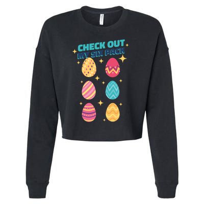 Checkout My 6 Pack Easter Eggs Funny Cropped Pullover Crew