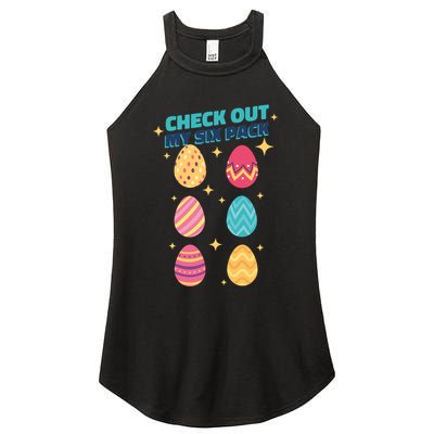 Checkout My 6 Pack Easter Eggs Funny Women's Perfect Tri Rocker Tank
