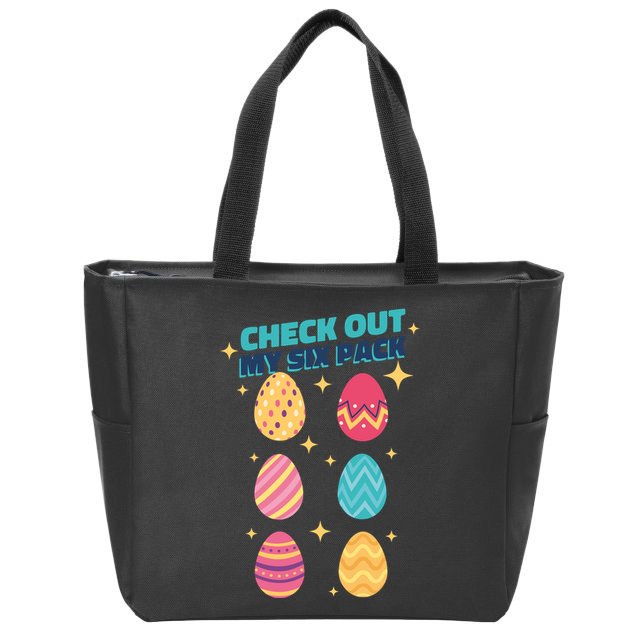 Checkout My 6 Pack Easter Eggs Funny Zip Tote Bag