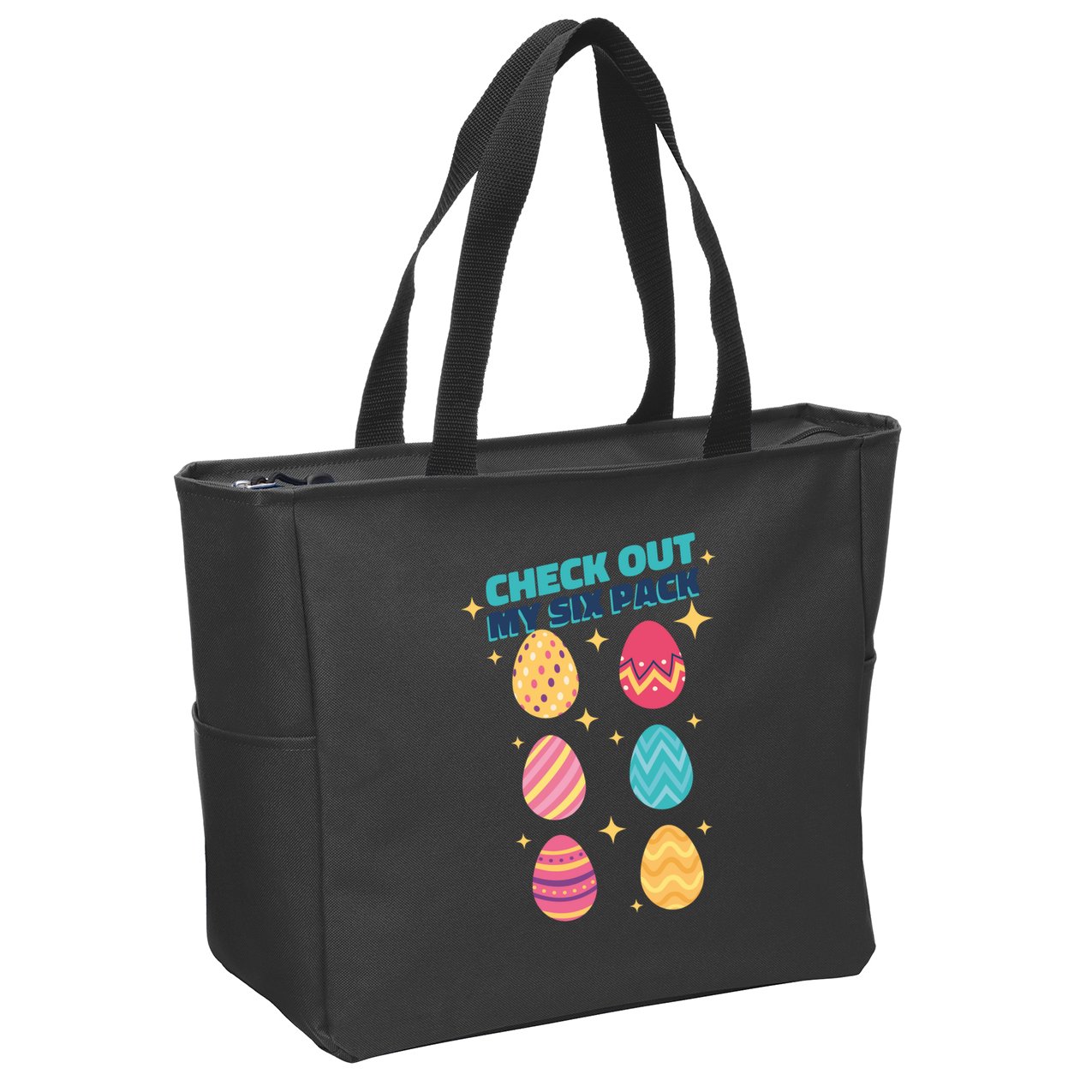 Checkout My 6 Pack Easter Eggs Funny Zip Tote Bag