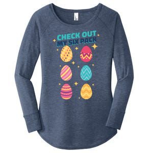 Checkout My 6 Pack Easter Eggs Funny Women's Perfect Tri Tunic Long Sleeve Shirt