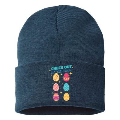 Checkout My 6 Pack Easter Eggs Funny Sustainable Knit Beanie