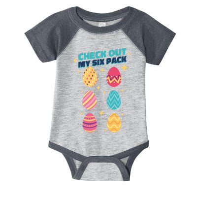 Checkout My 6 Pack Easter Eggs Funny Infant Baby Jersey Bodysuit