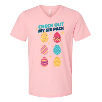 Checkout My 6 Pack Easter Eggs Funny V-Neck T-Shirt