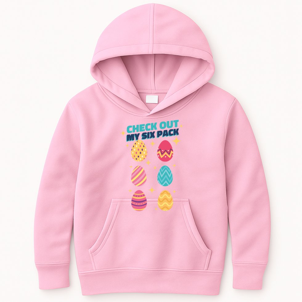Checkout My 6 Pack Easter Eggs Funny Kids Hoodie