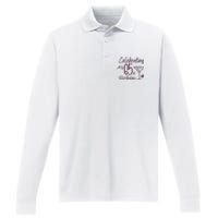 Celebrating My 65th Birthday Party Performance Long Sleeve Polo