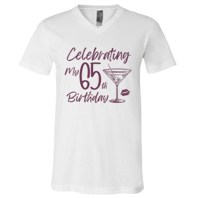 Celebrating My 65th Birthday Party V-Neck T-Shirt