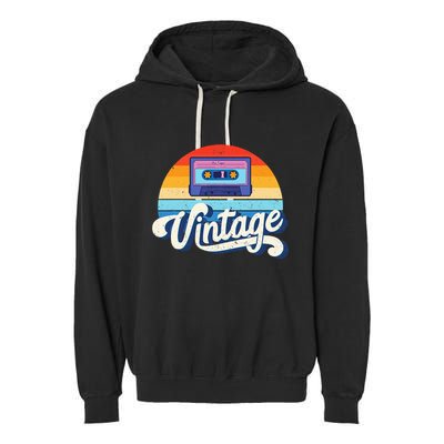Cassette Mixtape 80s Music Retro Mixed Tape Garment-Dyed Fleece Hoodie
