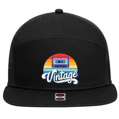 Cassette Mixtape 80s Music Retro Mixed Tape 7 Panel Mesh Trucker Snapback Hat