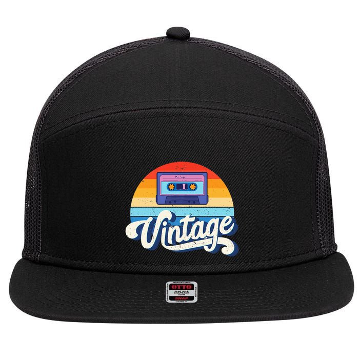 Cassette Mixtape 80s Music Retro Mixed Tape 7 Panel Mesh Trucker Snapback Hat