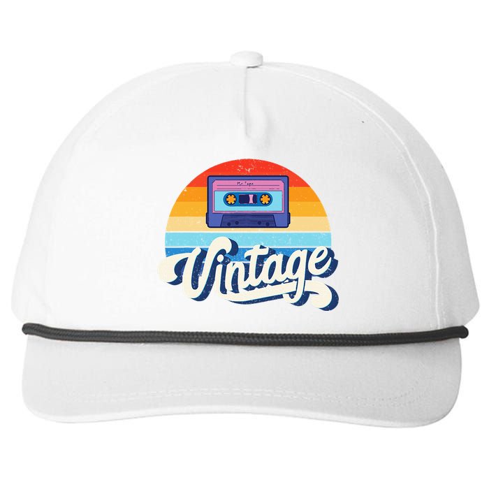 Cassette Mixtape 80s Music Retro Mixed Tape Snapback Five-Panel Rope Hat