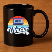 Cassette Mixtape 80s Music Retro Mixed Tape 11oz C Handle Ceramic Mug