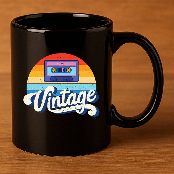 Cassette Mixtape 80s Music Retro Mixed Tape 11oz C Handle Ceramic Mug