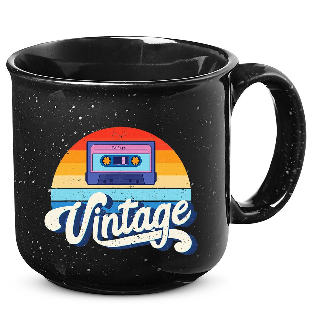 Cassette Mixtape 80s Music Retro Mixed Tape 15oz Campfire Ceramic Mug
