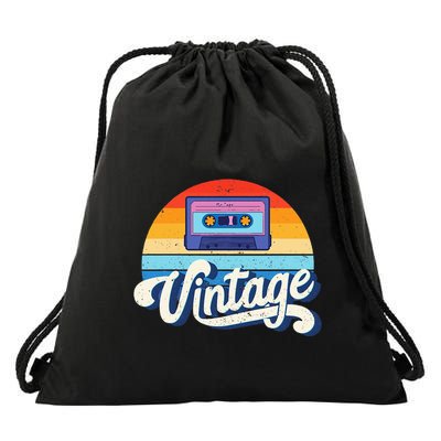 Cassette Mixtape 80s Music Retro Mixed Tape Drawstring Bag