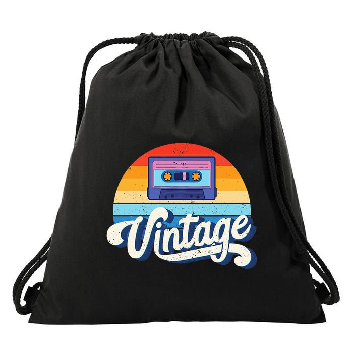 Cassette Mixtape 80s Music Retro Mixed Tape Drawstring Bag