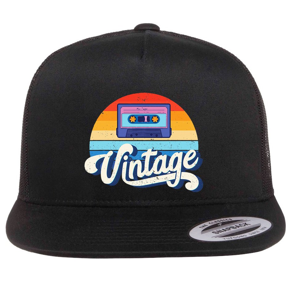 Cassette Mixtape 80s Music Retro Mixed Tape Flat Bill Trucker Hat