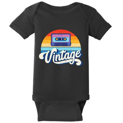 Cassette Mixtape 80s Music Retro Mixed Tape Baby Bodysuit