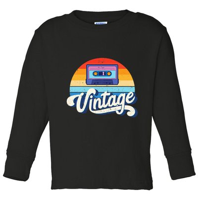 Cassette Mixtape 80s Music Retro Mixed Tape Toddler Long Sleeve Shirt