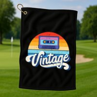 Cassette Mixtape 80s Music Retro Mixed Tape Golf Towel