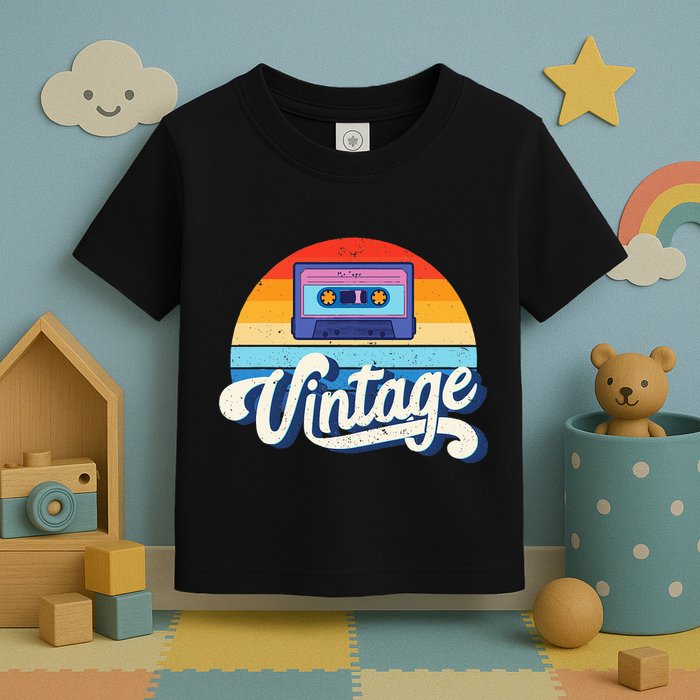 Cassette Mixtape 80s Music Retro Mixed Tape Toddler T-Shirt