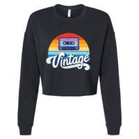Cassette Mixtape 80s Music Retro Mixed Tape Cropped Pullover Crew
