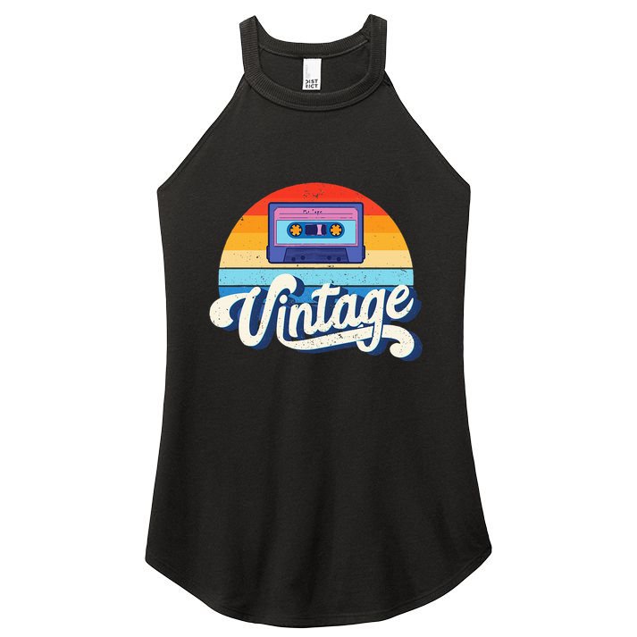 Cassette Mixtape 80s Music Retro Mixed Tape Women's Perfect Tri Rocker Tank