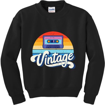 Cassette Mixtape 80s Music Retro Mixed Tape Kids Sweatshirt