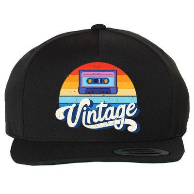 Cassette Mixtape 80s Music Retro Mixed Tape Wool Snapback Cap