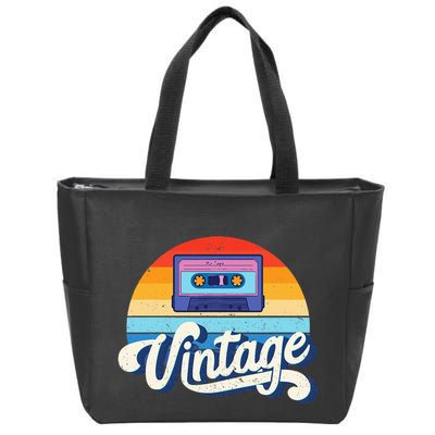 Cassette Mixtape 80s Music Retro Mixed Tape Zip Tote Bag