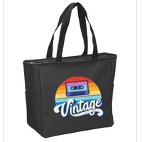 Cassette Mixtape 80s Music Retro Mixed Tape Zip Tote Bag
