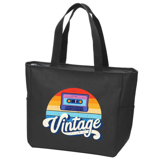 Cassette Mixtape 80s Music Retro Mixed Tape Zip Tote Bag