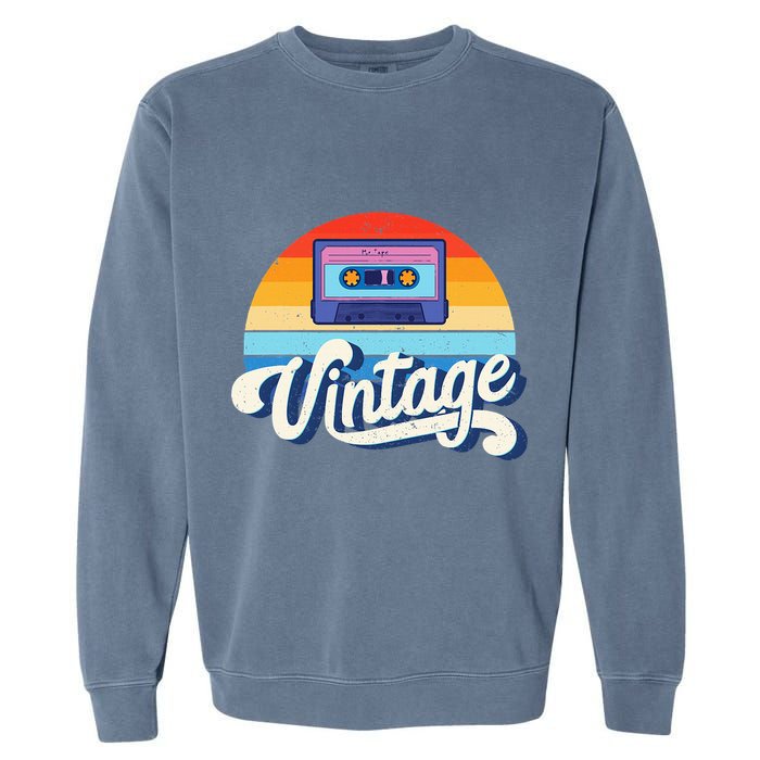 Cassette Mixtape 80s Music Retro Mixed Tape Garment-Dyed Sweatshirt