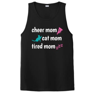 Cheer Mom And Tired Cat Mama Gift PosiCharge Competitor Tank