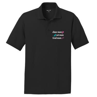 Cheer Mom And Tired Cat Mama Gift PosiCharge RacerMesh Polo