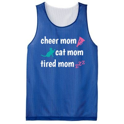 Cheer Mom And Tired Cat Mama Gift Mesh Reversible Basketball Jersey Tank