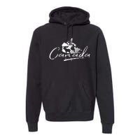 Canada Map And Moose Canadian Souvenir Premium Hoodie