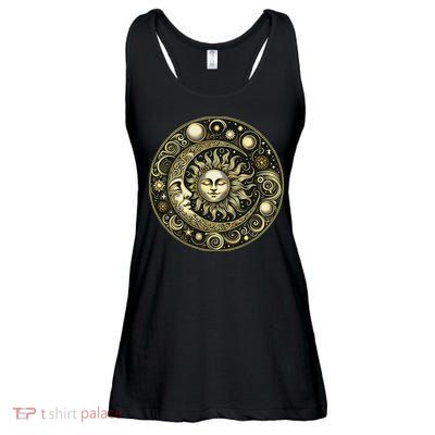 Celestial Moon And Sun Ladies Essential Flowy Tank
