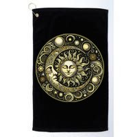 Celestial Moon And Sun Golf Towel